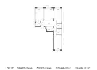 Продажа трехкомнатной квартиры, 77.1 м2, деревня Мисайлово, микрорайон Пригород Лесное, к5.1