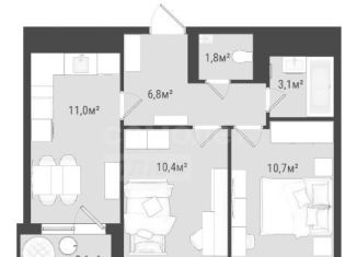 Продается 2-комнатная квартира, 46.4 м2, Ижевск, Воткинское шоссе, 83, ЖК Друзья