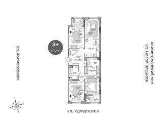 Продается 3-ком. квартира, 83.9 м2, Ижевск