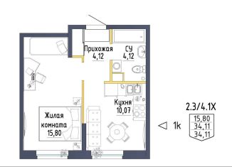 Продается 1-ком. квартира, 36.5 м2, Екатеринбург, ЖК Зеленая Горка, Тюльпановая улица, 11