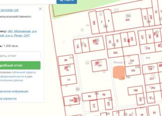 Продаю участок, 12 сот., Московская область, садоводческое некоммерческое товарищество Речки, 2