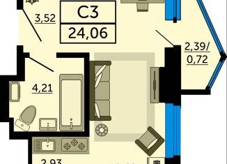 Продам квартиру студию, 24.1 м2, Ростовская область, Привокзальная улица, 9