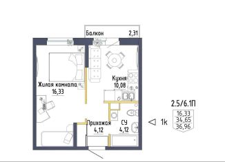 Продается однокомнатная квартира, 36.6 м2, Екатеринбург, ЖК Зеленая Горка, Тюльпановая улица, 11