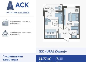 Продаю 1-комнатную квартиру, 36.8 м2, Краснодар, микрорайон КСК