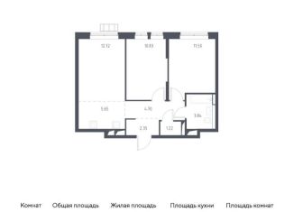 Продажа трехкомнатной квартиры, 52.8 м2, деревня Путилково, жилой комплекс Большое Путилково, к23