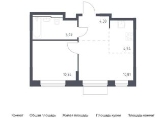 Продам двухкомнатную квартиру, 35.4 м2, Москва, жилой комплекс Квартал Домашний, 1, станция Курьяново