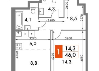 Продаю 2-ком. квартиру, 46 м2, Москва, ЖК Архитектор, улица Академика Волгина, 2с3