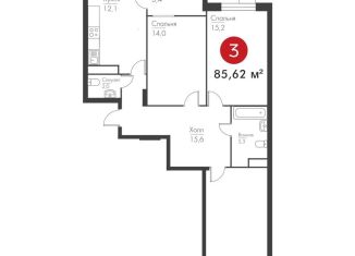 Продаю трехкомнатную квартиру, 85.6 м2, Самара, метро Российская, проспект Масленникова, 14А