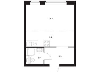 Квартира на продажу студия, 28.3 м2, Санкт-Петербург, Кантемировская улица, 11, Кантемировская улица