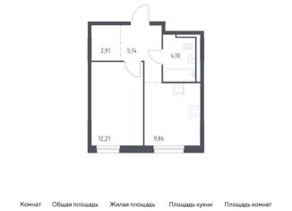 Продаю 1-комнатную квартиру, 34.2 м2, деревня Новосаратовка