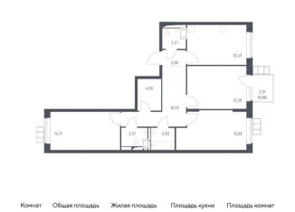 Продажа 3-комнатной квартиры, 78.7 м2, поселение Рязановское, ЖК Алхимово