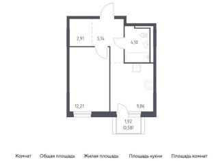 Продажа 1-комнатной квартиры, 34.8 м2, деревня Новосаратовка