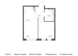 Однокомнатная квартира на продажу, 32.8 м2, село Остафьево, жилой комплекс Остафьево, к19