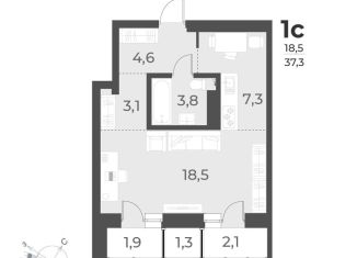 Продаю квартиру студию, 37.3 м2, Новосибирск, улица Аэропорт, 62, ЖК Нормандия-Неман