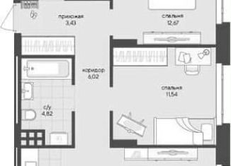 Продается трехкомнатная квартира, 65.6 м2, Новосибирск, Кедровая улица, с45к1