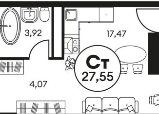 Продаю квартиру студию, 27.6 м2, Ростов-на-Дону