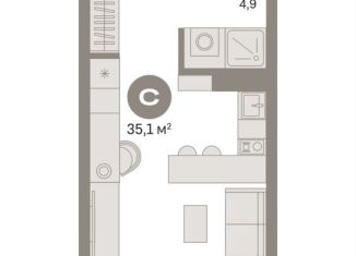 Продается квартира студия, 35 м2, Москва, метро Бутырская