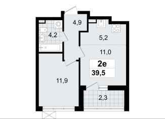 Продажа 2-ком. квартиры, 39.5 м2, Ленинградская область, микрорайон Южный, 3.2