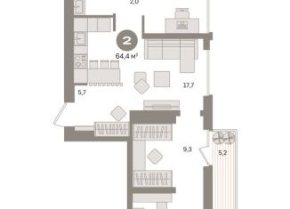 Продам 2-ком. квартиру, 64.9 м2, Москва, Нижегородский район