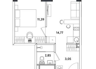 Продам двухкомнатную квартиру, 32.7 м2, Москва, Окружной проезд, 10Б, ЖК Измайловский Парк