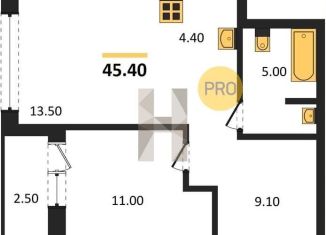 Продажа однокомнатной квартиры, 45.4 м2, Новосибирская область