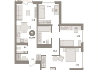 Продам 3-ком. квартиру, 88 м2, Москва, метро Стахановская