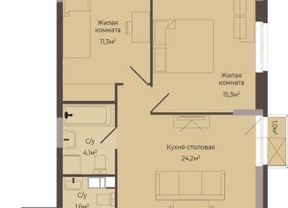 Двухкомнатная квартира на продажу, 62.5 м2, Нижний Новгород, метро Парк Культуры