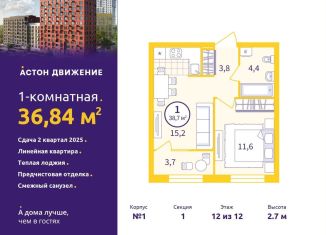 Продаю 1-ком. квартиру, 36.8 м2, Екатеринбург, Железнодорожный район, Проходной переулок, 1А