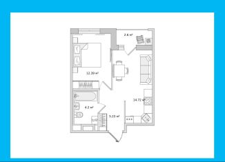 Продается 1-комнатная квартира, 39.1 м2, Ленинградская область