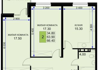 Продаю двухкомнатную квартиру, 66.4 м2, Краснодарский край, Екатерининская улица, 5к1