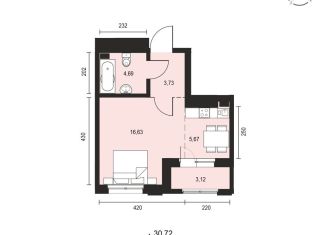 Однокомнатная квартира на продажу, 33.8 м2, Иркутск, Свердловский округ