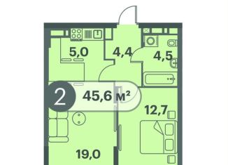 Продам двухкомнатную квартиру, 45.6 м2, Красноярск