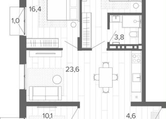 Четырехкомнатная квартира на продажу, 82.8 м2, Алтайский край, Змеиногорский тракт, 35Бк2