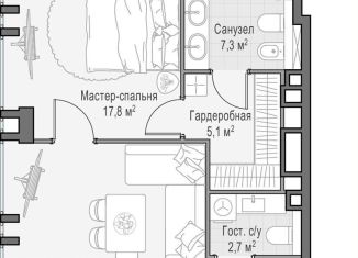 Продается однокомнатная квартира, 57.8 м2, Москва, Пресненский район