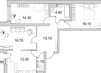 Продаю 3-комнатную квартиру, 82.6 м2, Санкт-Петербург, улица Кустодиева, 3к2, метро Озерки