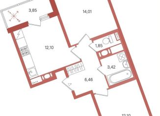 Продается 2-комнатная квартира, 51.9 м2, Сертолово