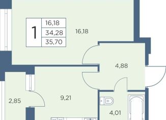 1-ком. квартира на продажу, 35.4 м2, Санкт-Петербург, метро Выборгская, Большой Сампсониевский проспект, 70к5