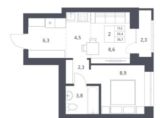 Продаю 1-комнатную квартиру, 34.4 м2, Новосибирск, Заельцовский район, Красный проспект, 236