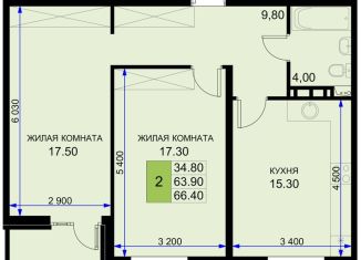 Продам 2-ком. квартиру, 66.4 м2, Краснодарский край, Екатерининская улица, 5к2