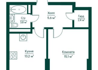 Продаю 1-комнатную квартиру, 40.1 м2, Самара