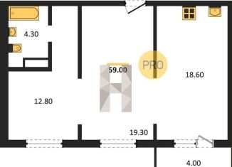 2-комнатная квартира на продажу, 59 м2, Новосибирск, Калининский район