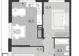 Продаю 2-ком. квартиру, 55.1 м2, Омская область