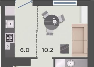 Продаю 1-ком. квартиру, 27.5 м2, Калининград, Весенняя улица, 3, Ленинградский район