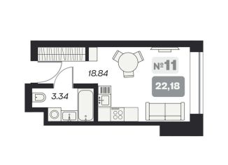 Продам квартиру студию, 22.2 м2, Новосибирск, Ленинский район, площадь Карла Маркса