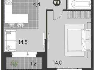 Продается однокомнатная квартира, 38.1 м2, Омская область