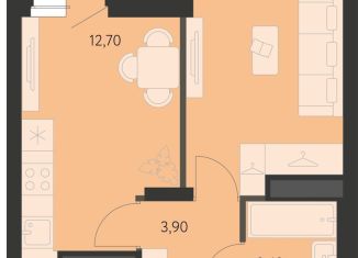 Продается 1-комнатная квартира, 35.7 м2, Екатеринбург, метро Чкаловская, улица Вильгельма де Геннина, 23