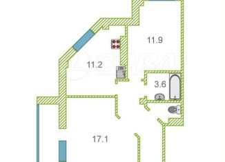 Продается 2-комнатная квартира, 54 м2, Тюмень, улица Василия Гольцова, 1