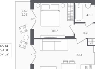 Продается 1-ком. квартира, 45.1 м2, Светлогорск, улица Нахимова