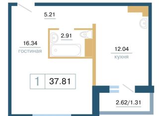 Продается однокомнатная квартира, 37.8 м2, Красноярск, ЖК Нанжуль-Солнечный, улица Светлова, 42