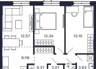 Продажа двухкомнатной квартиры, 62.7 м2, Красногорск, ЖК Тетрис